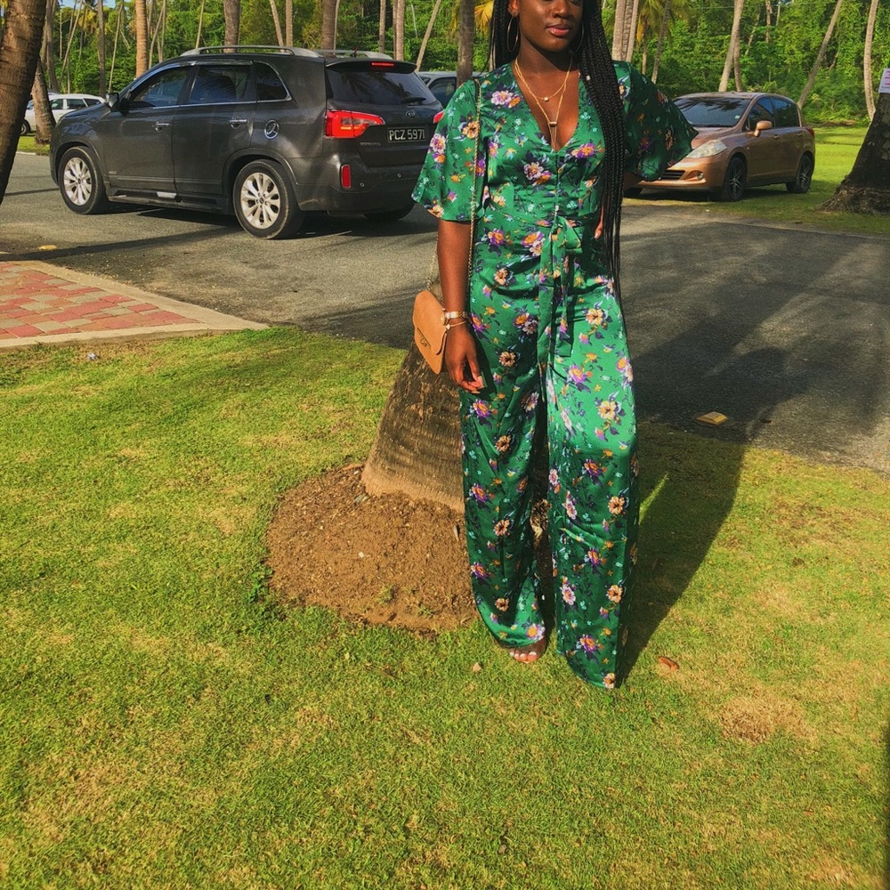 Floral wide leg jumpsuit